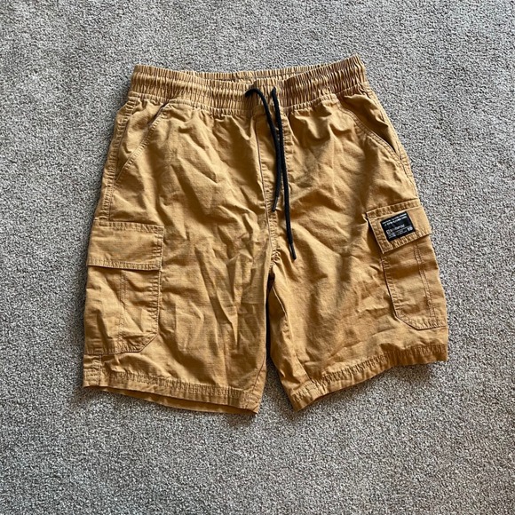 Southpole Other - Y2K BAGGY Southpole Cargo Shorts Mens Small Tan Ripstop Elastic Waist Drawstring